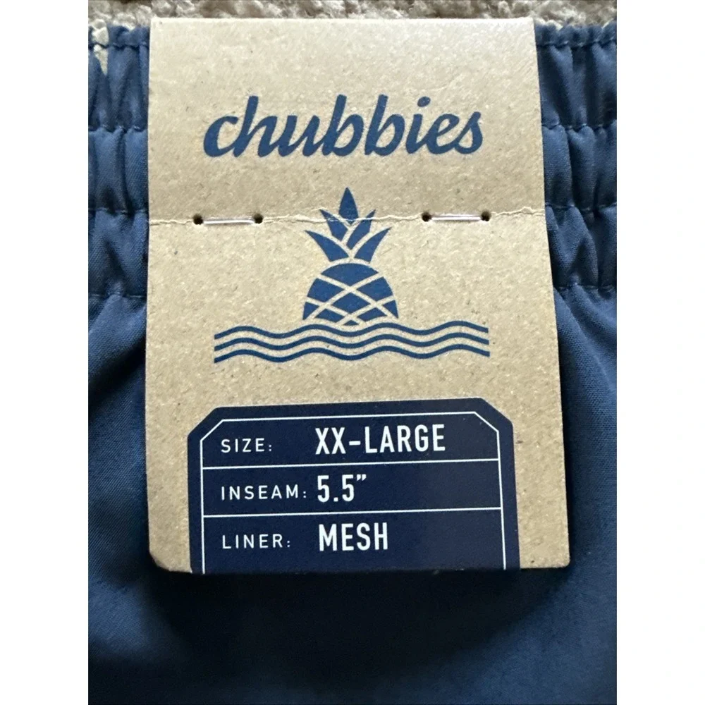 Chubbies The Midnight Swim Trunks Men's 2XL Blue‎ Palms Lined 5.5